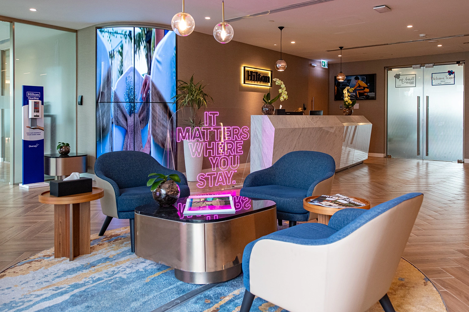 Immersive Hilton brand experience transforming the company's Dubai headquarters into an interactive visitor journey
