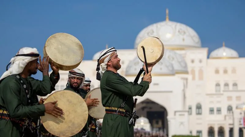 Live traditional cultural performance setup with precision acoustic spot lighting in Abu Dhabi
